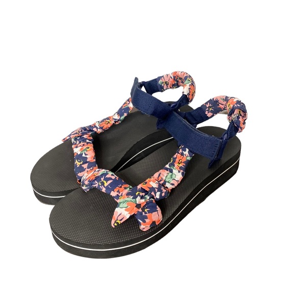 O’rageous Shoes - O’rageous Scarf Printed Navy Sport Comfort Walking Velcro Strap Sandals 9